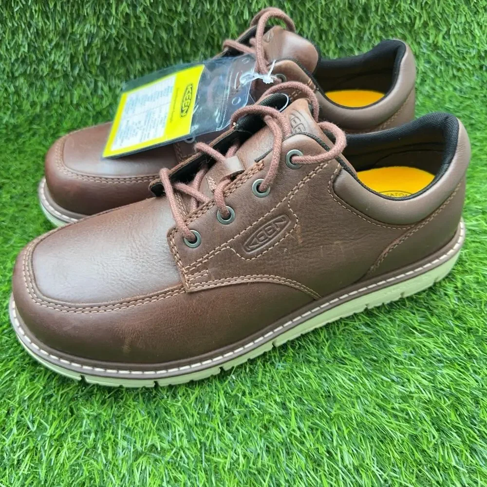 KEEN Utility San Jose Oxford Soft Toe Shoes Mens 10.5 Brown Leather Work Comfort